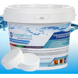   Crystal Pool Медленнорастворимые таблетки хлора  Slow Chlorine Tablets Large, 5 кг