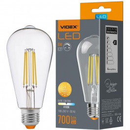   VIDEX LED Filament ST64FD 6W E27 4100K 220V диммерная (VL-ST64FD-06274)