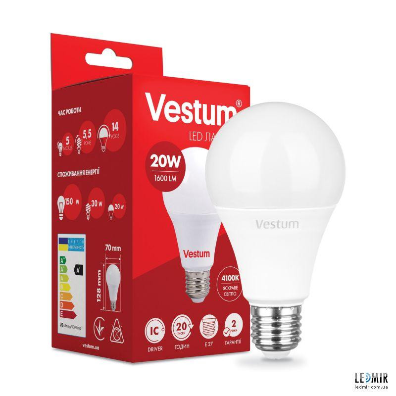 Vestum LED A70 20W 4100K 220V E27 (1-VS-1109) - зображення 1