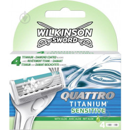   Wilkinson Sword Лезвия сменные  Quattro Titanium Sensitive 4 шт.