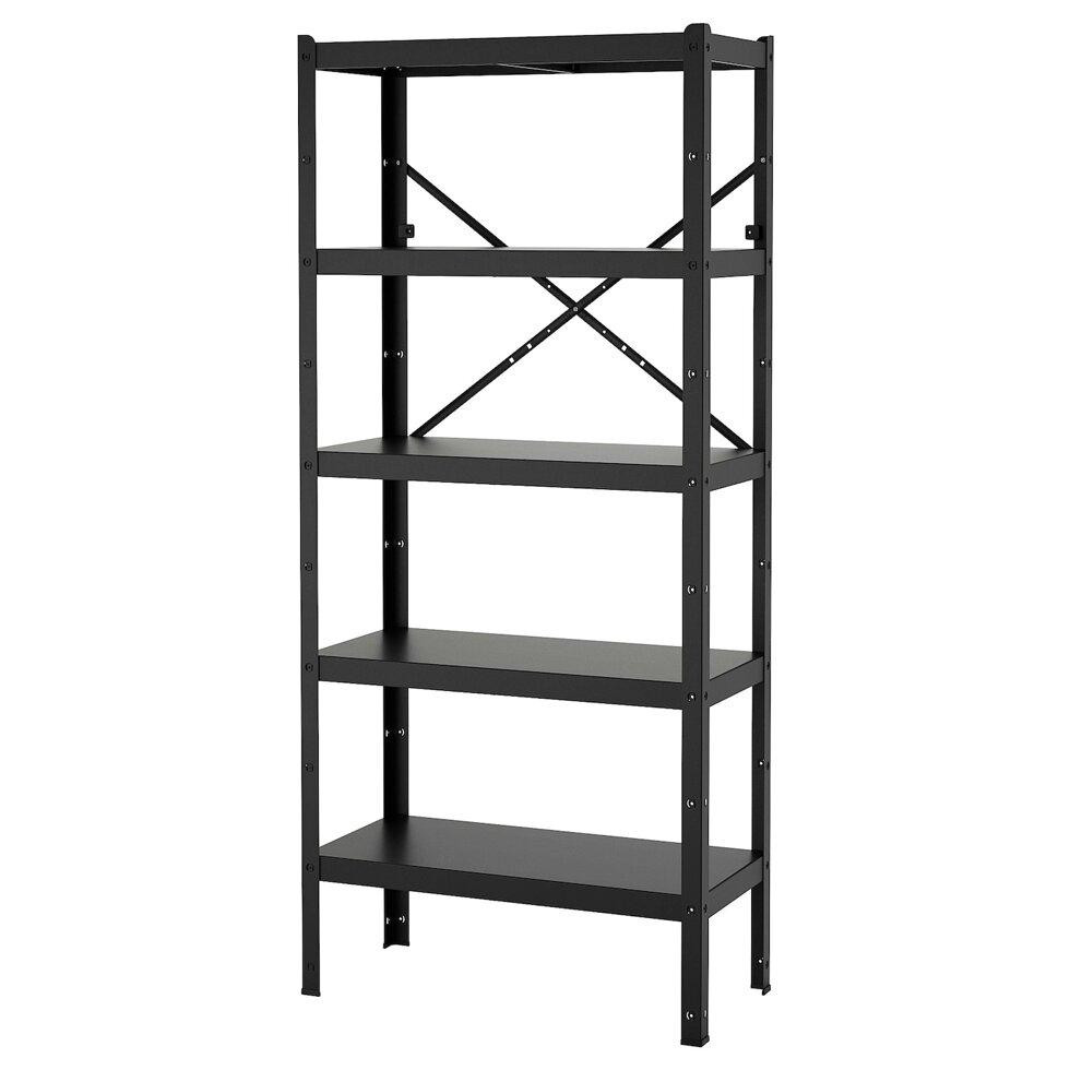 IKEA Книжкова шафа BROR, чорна, 85x40x190 см (094.717.41) - зображення 1