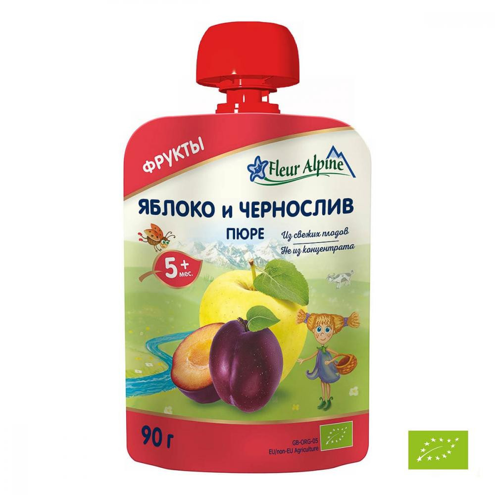 Fleur Alpine Пюре Organic Яблоко-чернослив 90 г - зображення 1