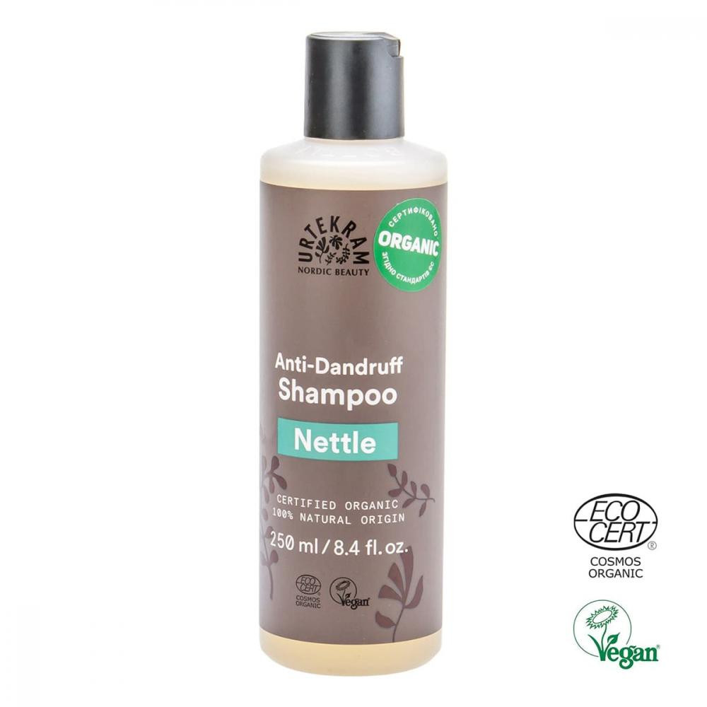 URTEKRAM Nettle Anti-Dandruff Shampoo 250 ml Органический шампунь Крапива против перхоти (5765228837177) - зображення 1