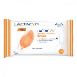   Lactacyd Салфетки для интимной гигиены  влажные, 15 шт. (5391520945649)