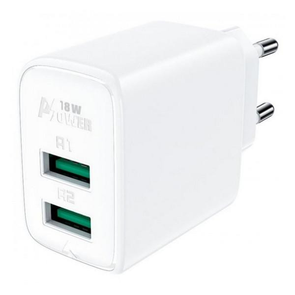 Acefast A33 Fast Charge Wall Charger QC18W (2xUSB-A) White (AFA33W) - зображення 1