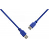 Prologix USB 3.0 AM/AF 3m Blue (PR-USB-P-11-30-3M) - зображення 2