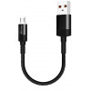 Grand-X USB-microUSB 20cm CU Black защита ткан.оплетка (FM-20M) - зображення 1