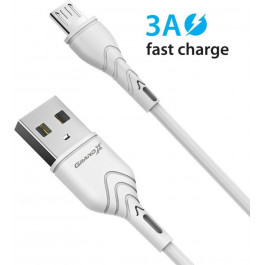   Grand-X USB-micro USB 3A 1m CU Fast Сharge White (PM-03W)