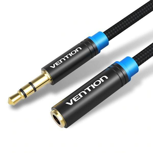 Vention mini-jack 3.5 мм 1м Black (VAB-B06-B100-M) - зображення 1