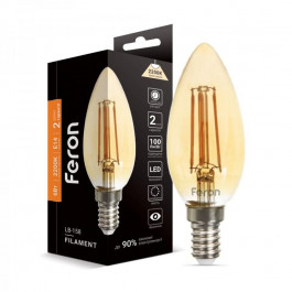   FERON LED LB-158 золото 6W E14 2200K Filament (01519)