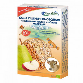   Fleur Alpine Молочная каша пшенично-овсяная с кусочками груши и яблока 200 г