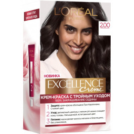   L'Oreal Paris Фарба для волосся  Excellence 2.00 Темно-коричневий (3600523781096)