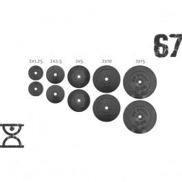   RN Sport 67 кг (2х1.25, 2х2.5, 2x5, 2х10 и 2x15)дисков, покрытых пластиком (31 мм) (51 мм) (RNbitset67)