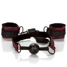   California Exotic Novelties Бондажний набір Scandal Breathable Ball Gag With Cuffs, чорний (716770085917)