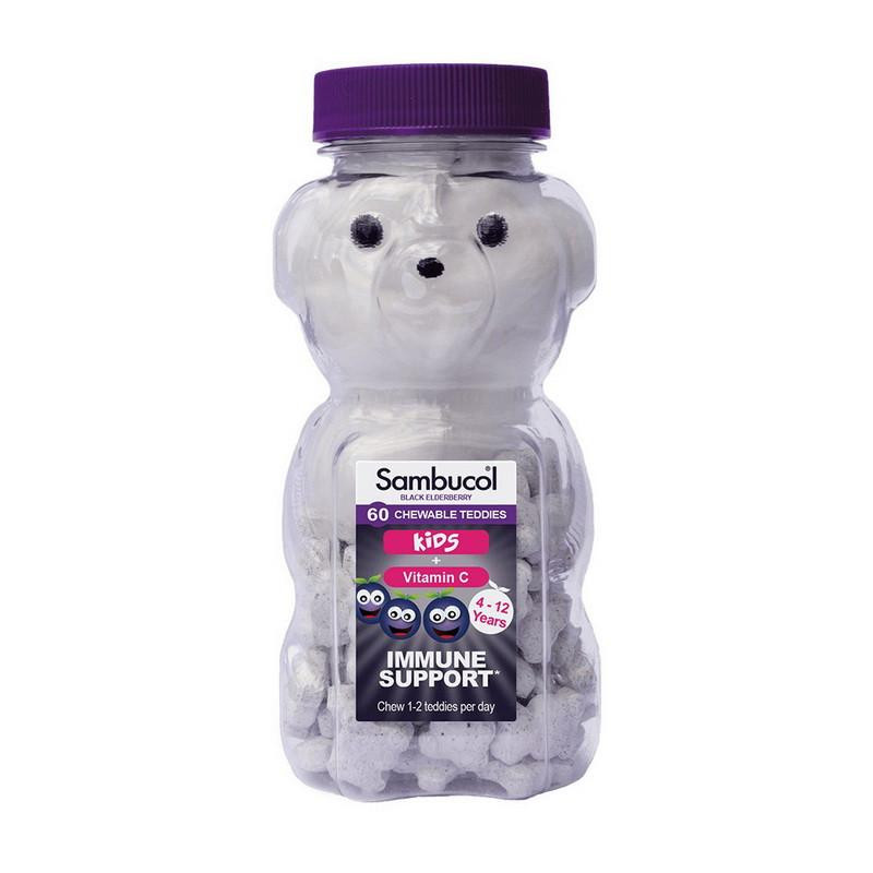 Sambucol Black Elderberry Chewable Teddies For Kids + Vitamin C (60 chew teddies) - зображення 1