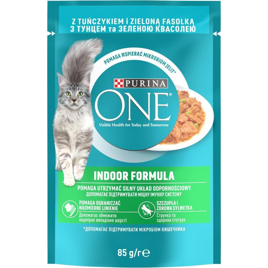 Purina One Indoor Formula c тунцом и зеленой фасолью 85 г (7613038255903) - зображення 1