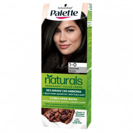   Palette Стойкая крем-краска для волос Schwarzkopf  Naturals без аммиака 1-0 Черный 110 мл (3838824171562)