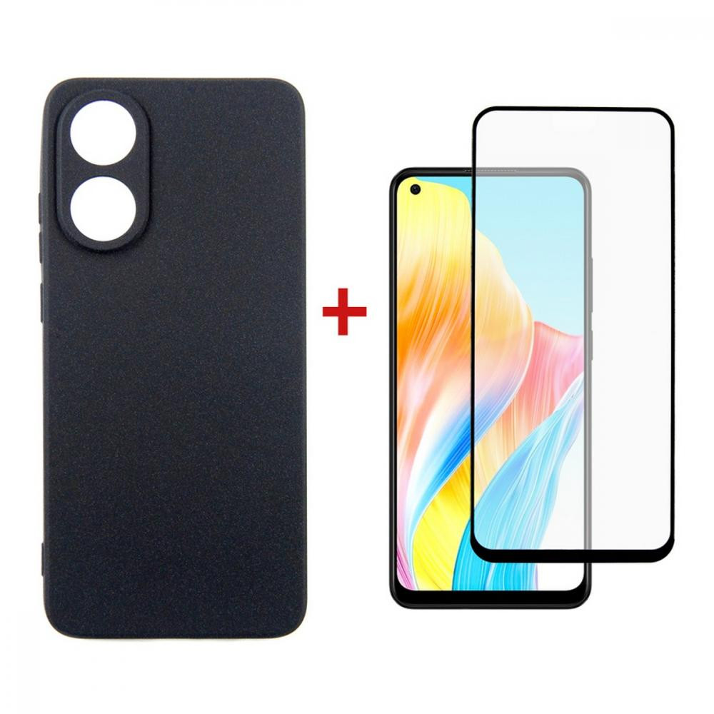 DENGOS Чохол Kit for OPPO A78 4g case + glass (Black) (DG-KM-03) - зображення 1