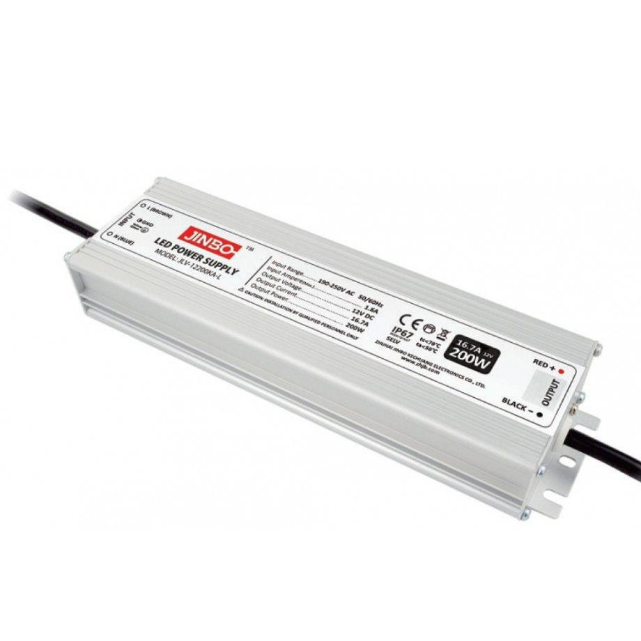 JINBO 12V 200W 16.67A IP67 JLV-12200KA-L 19030 - зображення 1