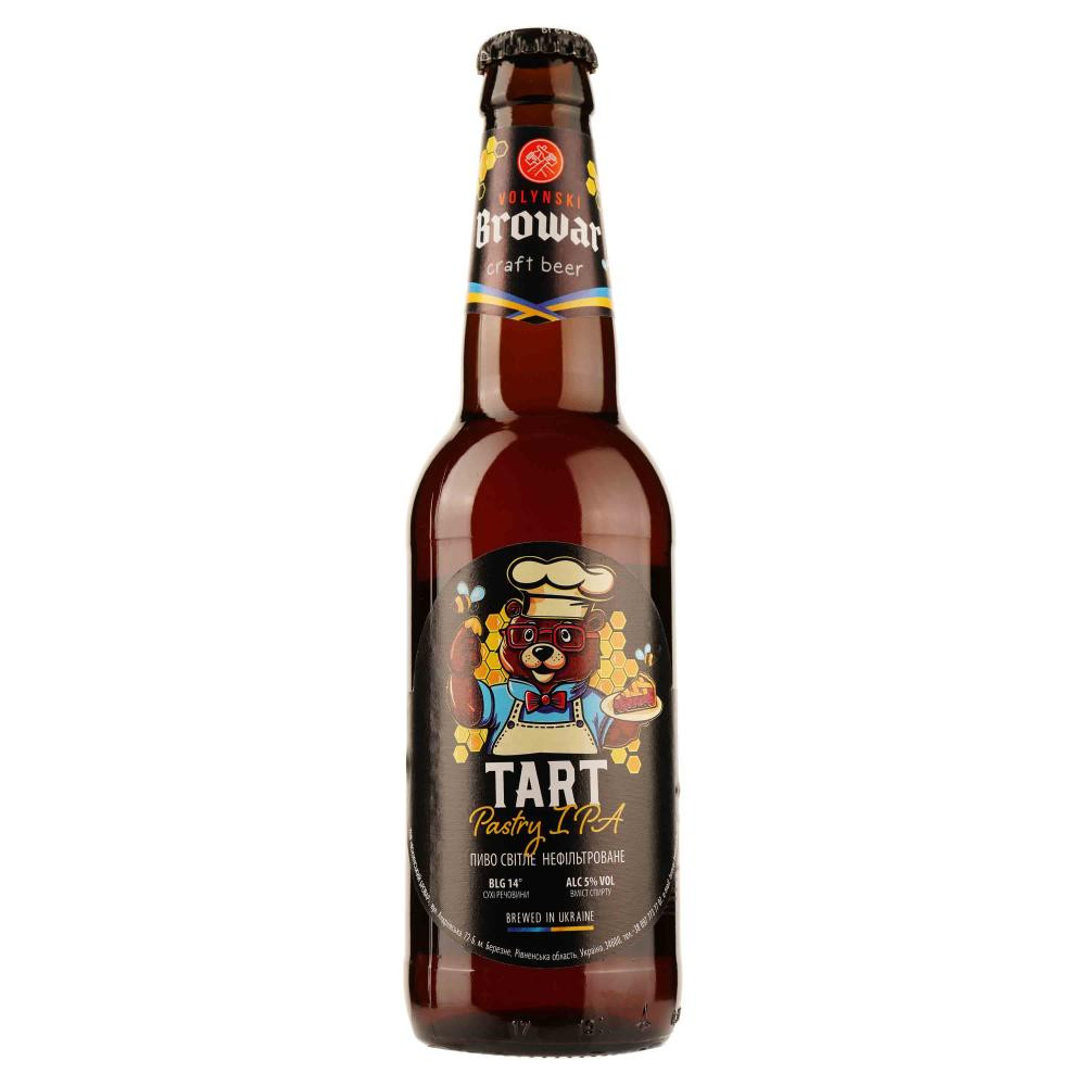 Volynski Browar Пиво  Tart Pasty IPA, світле, нефільтроване, 5%, 0,35 л (4820183001870) - зображення 1