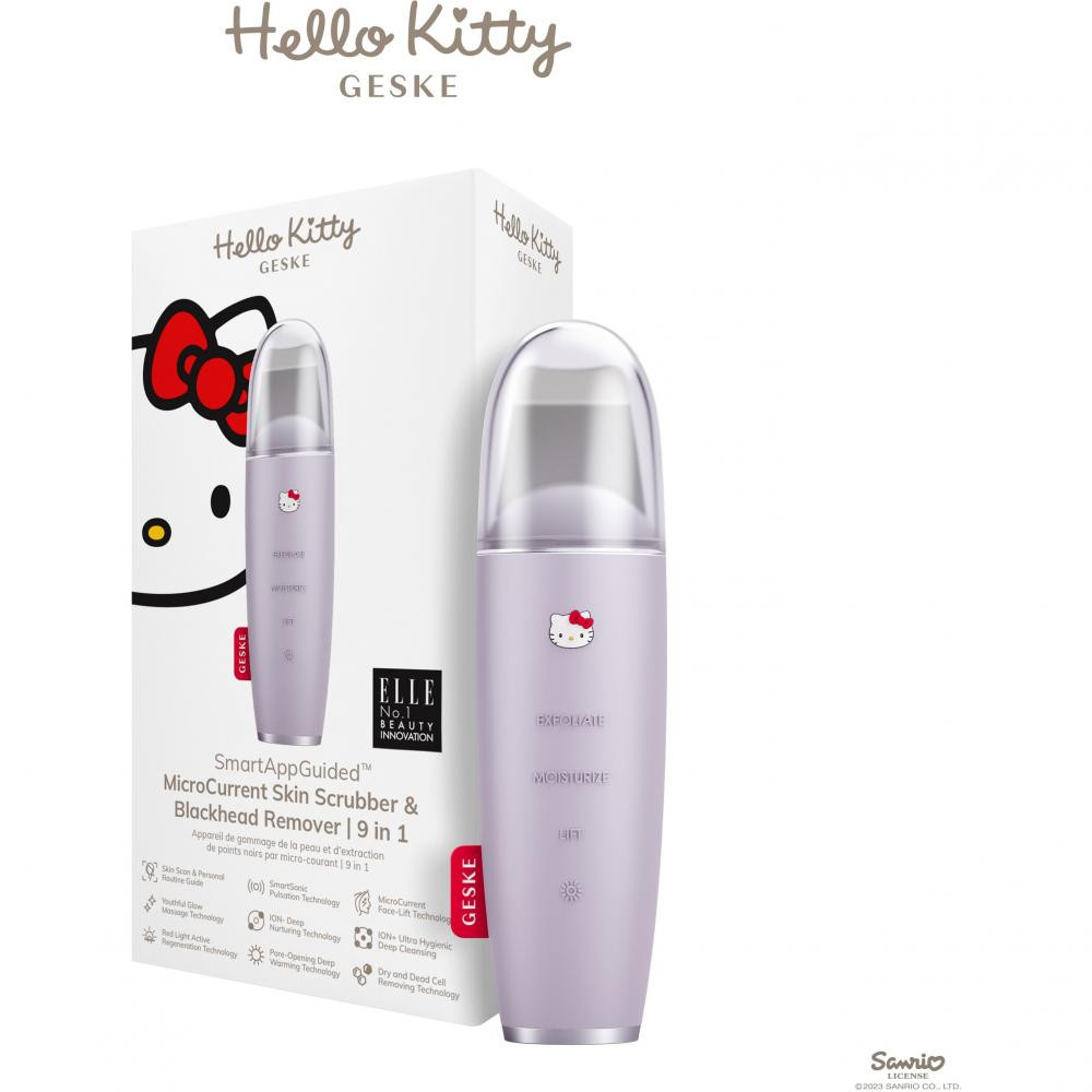 Geske MicroCurrent Skin Scrubber & Blackhead Remover 9 in 1 by Hello Kitty purple - зображення 1