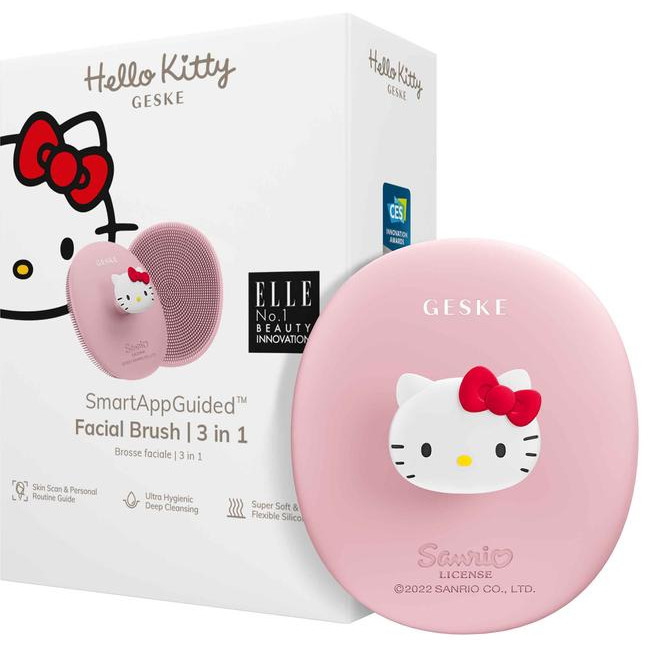 Geske Facial Brush З in 1 by Hello Kitty pink suction mount - зображення 1