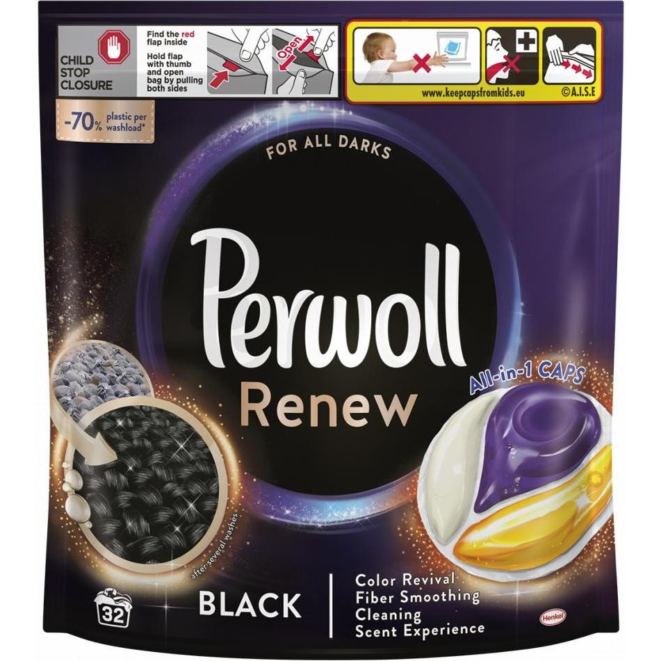 Perwoll Капсули для делікатного прання  Renew Black 32шт (9000101575828) - зображення 1