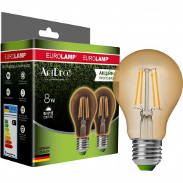   EUROLAMP LED Deco Filament A60 8W E27 4000K 2 шт (MLP-LED-A60-08274(Amber)new)