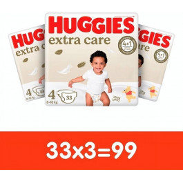   Huggies Extra Care 4, 33 шт