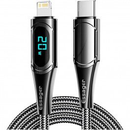   Essager LED Digital Display Fast Charging Data Cable 20W USB Type-C  to Lightning 1m Black (EXCTL-YD01)