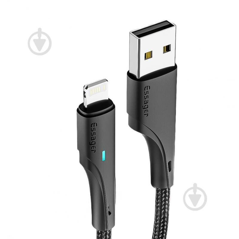 Essager Rousseau Fast Charging Cable USB Type-A to Lightning 2m Black (EXCL-LSA01) - зображення 1