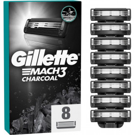   Gillette Сменные картриджи для бритья (лезвия) мужские  Mach3 Charcoal 8 шт (8700216085472)