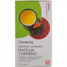   Clearspring Чай зелений  Matcha Turmeric органічний 36 г (20 шт. х 1.8 г) (5021554001522)