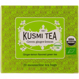   Kusmi Tea Чай зеленый  Green Ginger-Lemon органический 20 пакетиков х 2 г (3585810088044)