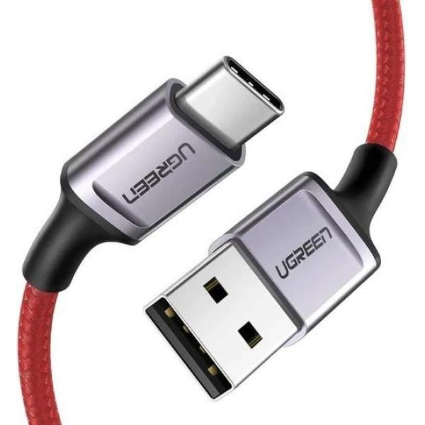 UGREEN US505 USB 2.0 to Type-C Aluminium Alloy Cable 1m Red (20527) - зображення 1