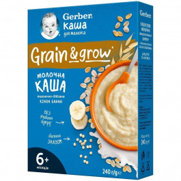   Gerber Молочная каша Organic Пшенично-овсяная с бананом, 240 г