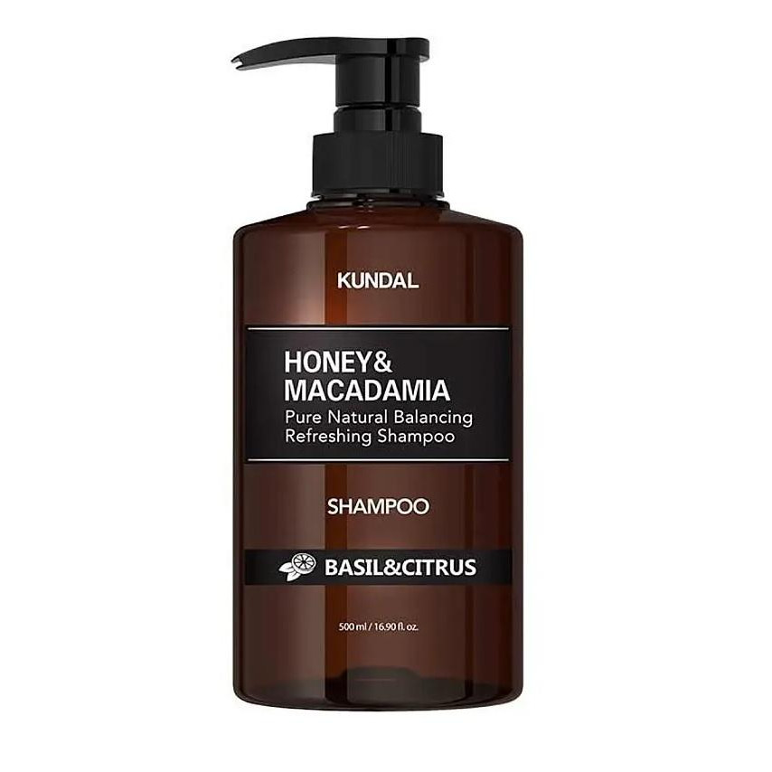 KUNDAL Відновлюючий шампунь з медом та олією макадамії Honey & Macadamia Nature Shampoo Basil&Citrus  500 м - зображення 1