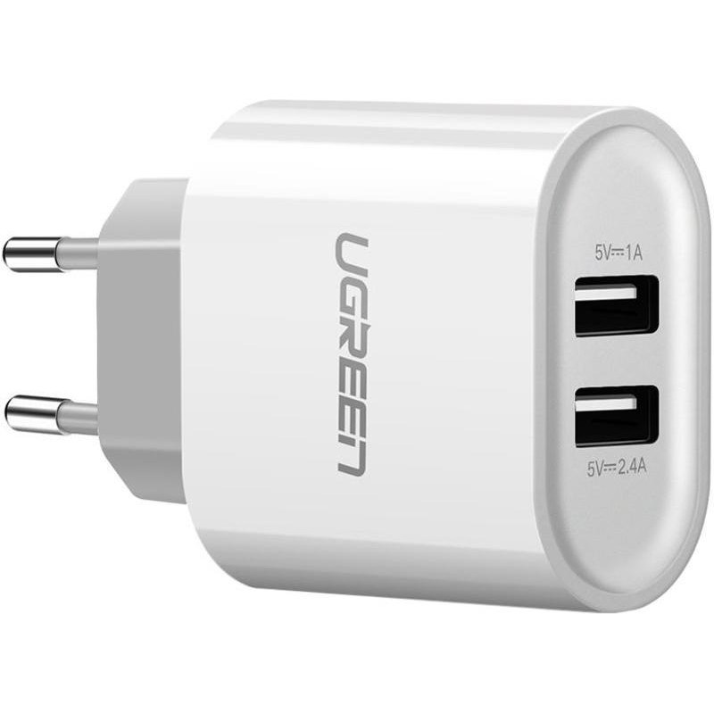 UGREEN Wall Charger 2 x USB White (20384) - зображення 1