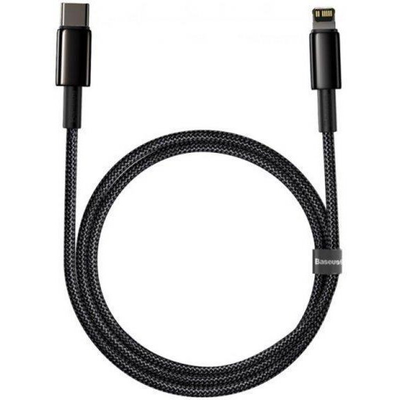 Baseus Tungsten Gold Fast Charging Data Cable Type-C to Ligtning PD 20W 2m Black (CATLWJ-A01) - зображення 1