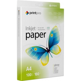   PrintPro 180г/мВІ, А4, 100л, глянцевая (PGE180100A4)