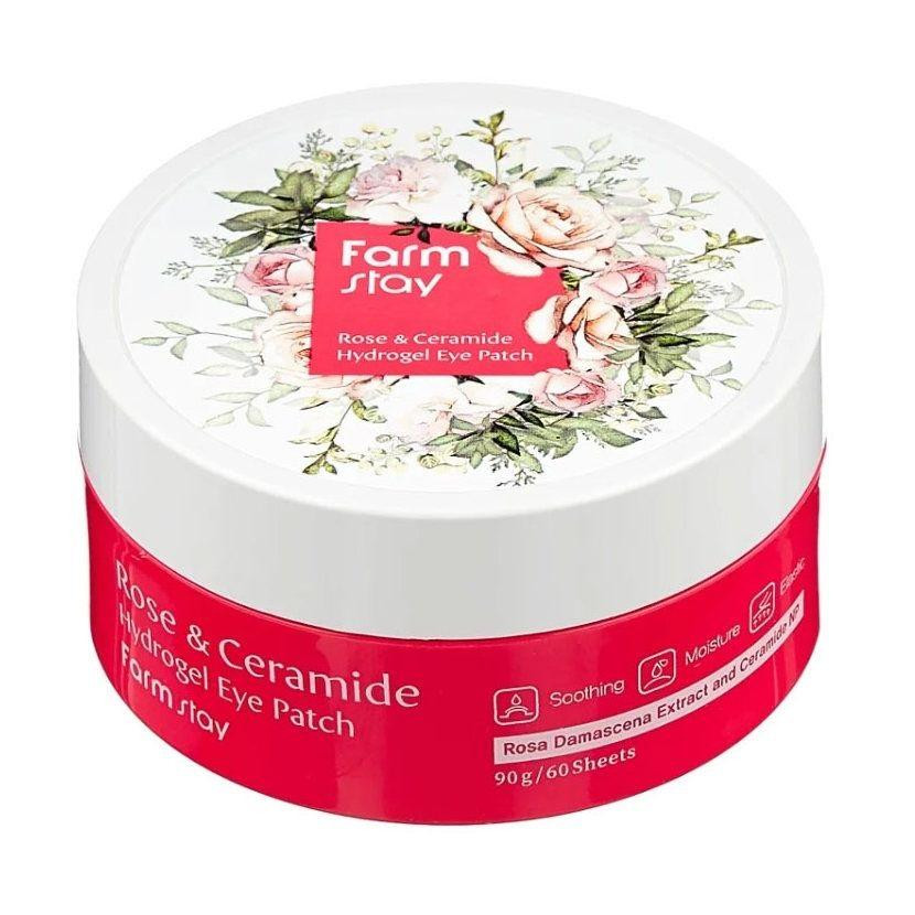 FarmStay Гидрогелевые патчи для глаз  Rose & Ceramide Eye Patch с керамидами и розой 60 шт 90 г (880946046117 - зображення 1