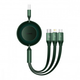   Baseus USB-C to Micro USB/Lightning/Type-C Bright Mirror 2 Series 66W 1.1m Green (CAMJ010106)