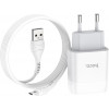 Hoco C73A Glorious 2USB 2.4A White + Type-C - зображення 3