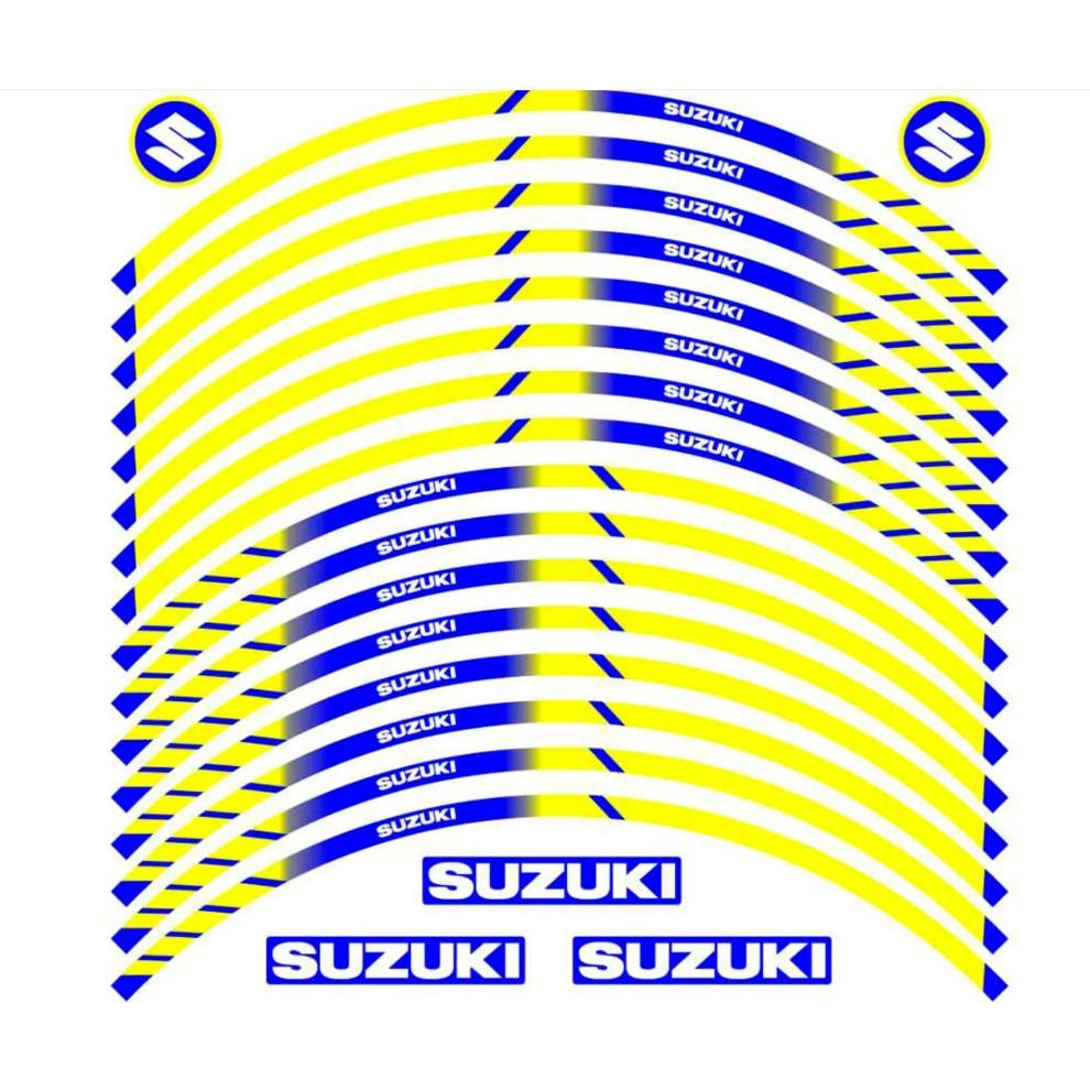 WM Наклейки на обід колеса WM Suzuki Blue Yellow - зображення 1