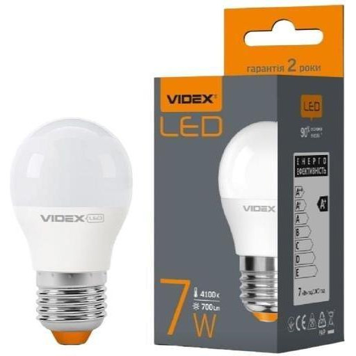 VIDEX LED G45e 7W E27 4100K 220V (VL-G45e-07274) - зображення 1