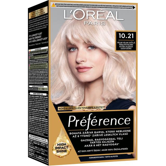 L'Oreal Paris Стійка гель-фарба для волосся  Recital Preference 10.21 - Світло-світло русявий перламутровий освітл - зображення 1