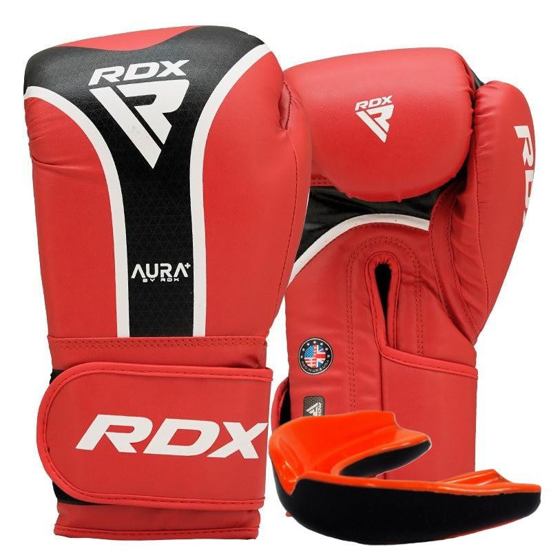 RDX Боксерські рукавички Aura Plus T-17, 14oz Red/Black (BGR-T17RB-14OZ+) - зображення 1