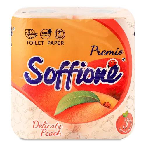 Soffione Папір туалетний  Premio Delicate Peach 3-шаровий, 4 шт (4820003836019) - зображення 1