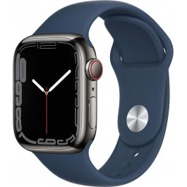   Apple Watch Series 7 GPS + Cellular 41mm Graphite S. Steel Case w. Abyss Blue S. Band (MKHJ3)