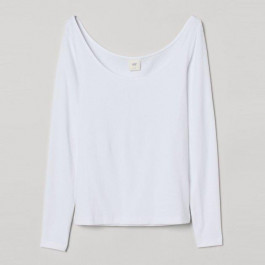   H&M Лонгслів довгий жіночий  FL0825564-White XL Білий (DN4000000254418)